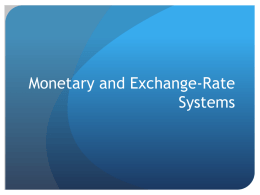 International Monetary System and Exchange