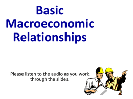 Basic Macroeconomic Relationships Please