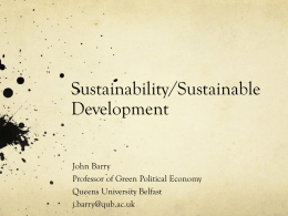 Sustainability/Sustainable Development