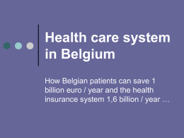 Health care system in Belgium
