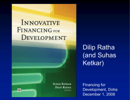 Ratha InnovativeFinancing DohaFfD Dec 12008.ppsx