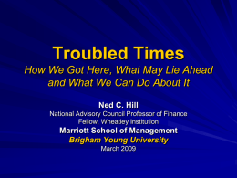 Troubled Times - BYU Personal Finance