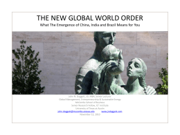 THE NEW GLOBAL WORLD ORDER What The Emergence of China