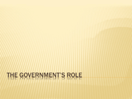 Chapter 5–Government Role