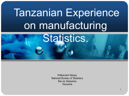 Tanzanian experience on manufacturing statistics