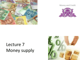 1. Money supply 1.1. Concept of money supply
