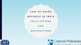 Ease of doing Business-Facilitations and Obstructions