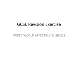 GCSE Revision Exercise - Outwood Academy Valley