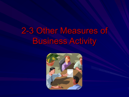 2-3 Other Measures of Business Activity