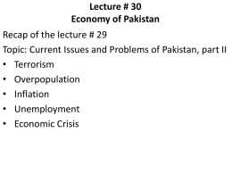 Lecture 30 Economy of Pakistan