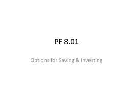 for saving and investing