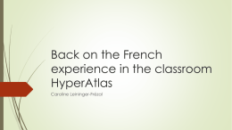 Back on the French experience in the classroom HyperAtlas