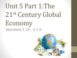 Unit 5 Part I The Global Economy