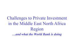 Challenges to Private Investment in the Middle East