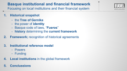 Basque Institutional and Financial Framework