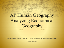 Analyzing Economical Geography