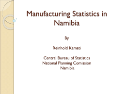 Manufacturing statistics in Namibia - United Nations Statistics Division