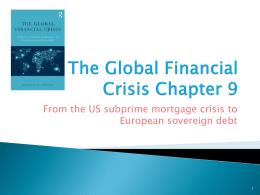 THE GLOBAL FINANCIAL CRISIS CHAPTER 9