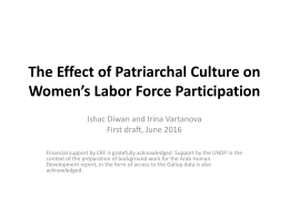 The Effect of Patriarchal Culture on Women`s Labor Force Participation