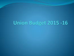Union Budget 2015 -16