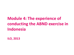 The experience of conducting the ABND exercise in Indonesia