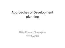 Approaches of Development planning