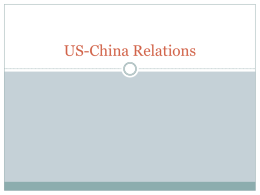 US-Chinese Relationsx