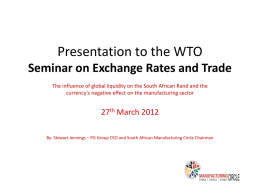 Presentation to the WTO - World Trade Organization