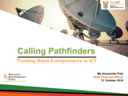 Funding Black Entreprenuers in ICT Funding Black Entreprenuers in