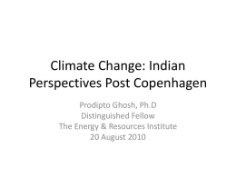 Climate Change: Indian Perspectives