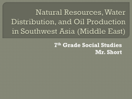 Natural Resources, Water Distribution, and Oil
