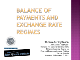 Balance of Payments and Exchange Rate Regimes