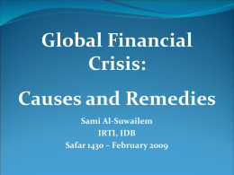 Global Financial Crisis: Causes and Remedies by Sami Al Suwailem