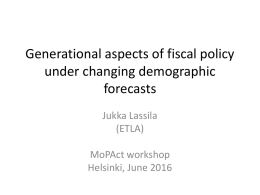Generational Aspects of Fiscal Policy under Changing Demographic