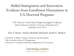 Evidence from Enrollment Fluctuations in US Doctoral Programs