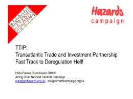 Hazards Campaign on TTIP Nov 2015