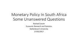 State of the Economy: Some Unanswered Questions