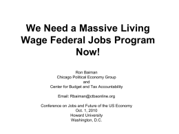 We Need a Massive Living Wage Federal Jobs Program Now!