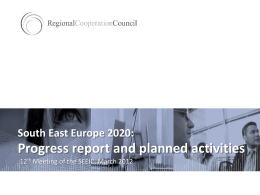 Progress report and planned activities