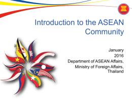Introduction to the ASEAN Community