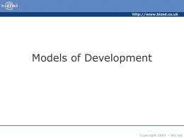 Models of Development - PowerPoint Presentation