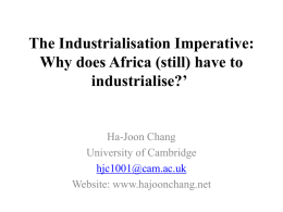 The Industrialisation Imperative: Why does Africa (still)