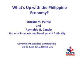 A Presentation by Sec. Ernesto M. Pernia and