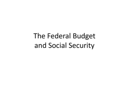 The Federal Budget and Social Security