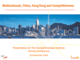 Multinationals, China, Hong Kong and... By Mark