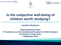 Is the subjective well-being of children worth studying?