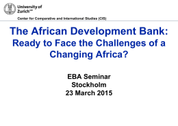Current Challenges for Multilateral Development Banks G24