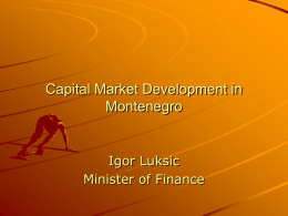 Capital Market Development in Montenegro