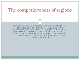 The competitiveness of regions - E-SGH