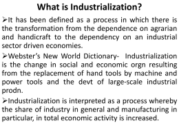 Industrial Sector in Ghana Cont. - economics students` association